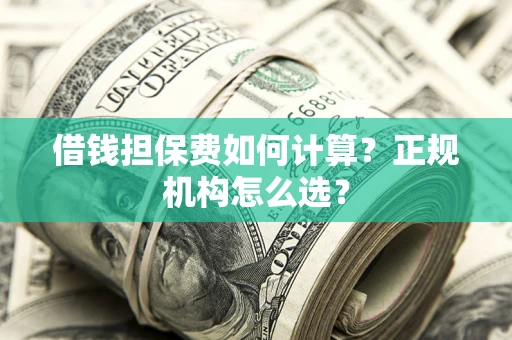 北京借钱担保费如何计算？正规机构怎么选？